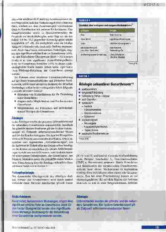 Vorschauseite 2: Epidemiologie, Ätiologie, Diagnostik und Therapie der Gonarthrose