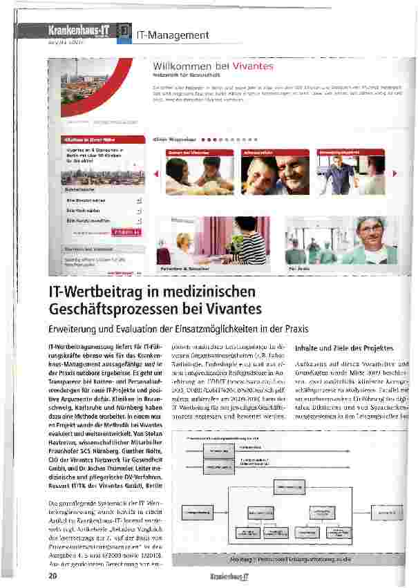 Vorschauseite 1: IT-Wertbeitrag in medizinischen Geschäftsprozessen bei Vivantes