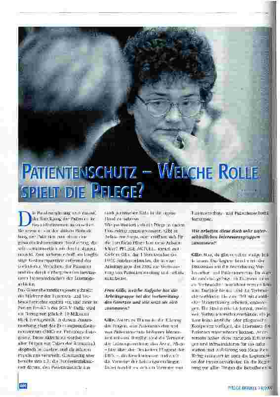 Vorschauseite 1: Patientenschutz - welche Rolle spielt die Pflege?