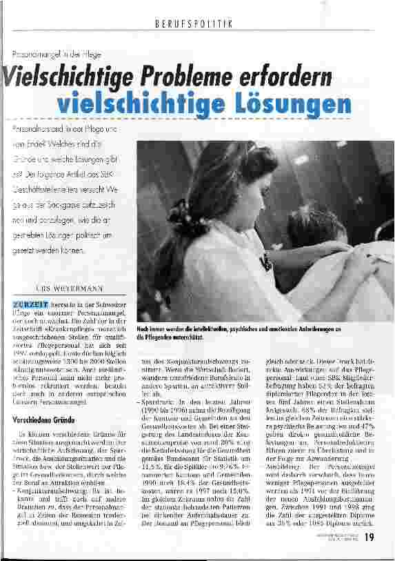 Vorschauseite 1: Vielschichtige Probleme erfordern vielschichtige Lösungen Personalmangel in der Pflege