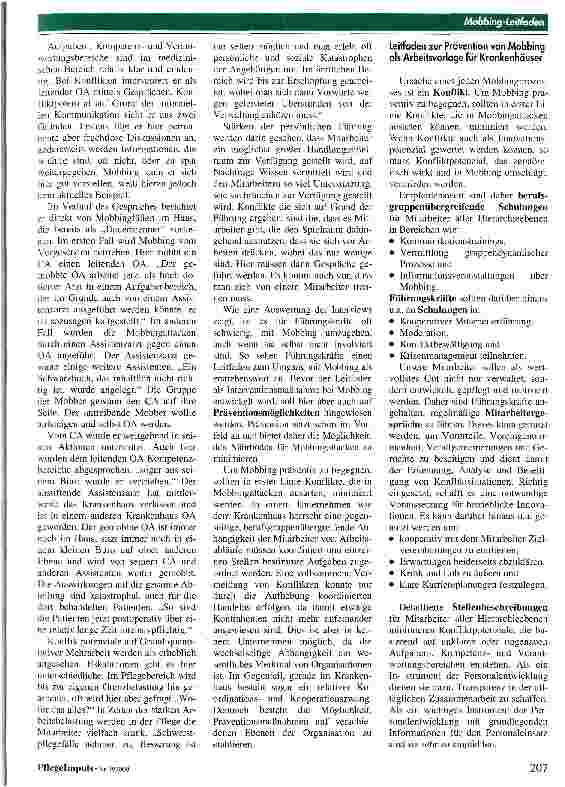 Vorschauseite 3: Entwurf eines Leitfadens zum Umgang mit Mobbing