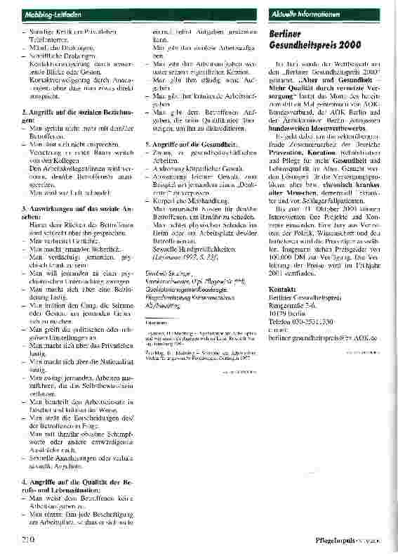 Vorschauseite 6: Entwurf eines Leitfadens zum Umgang mit Mobbing