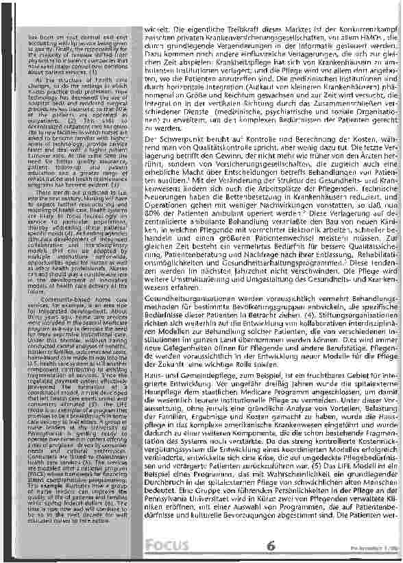 Vorschauseite 2: Pflege im nächsten Millenium - der Beginn des dritten Jahrtausend