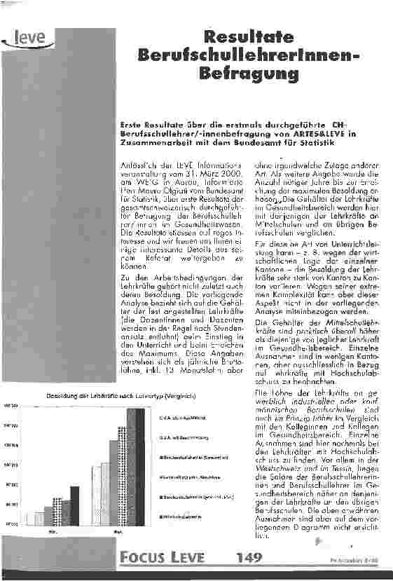 Vorschauseite 1: Resultate BerufsschullehrerInnen-Befragung
