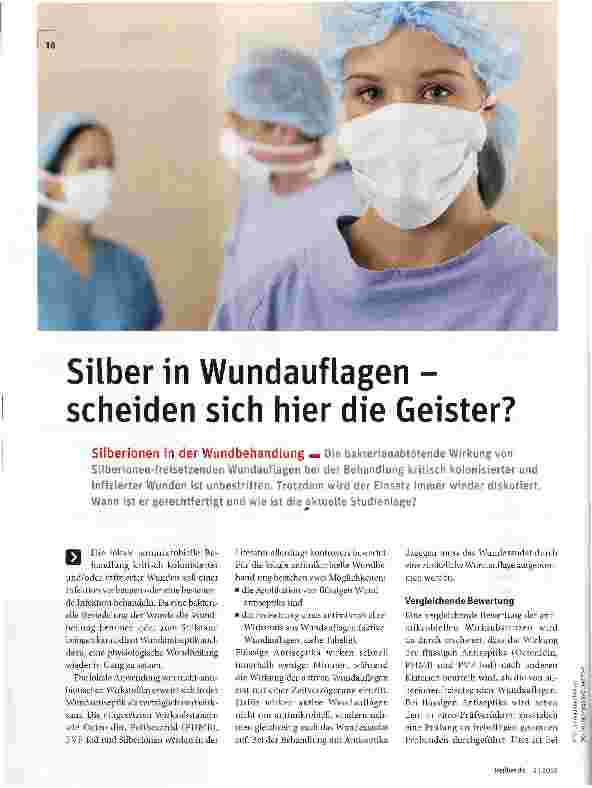Vorschauseite 1: Silber in Wundauflagen -scheiden sich hier die Geister?