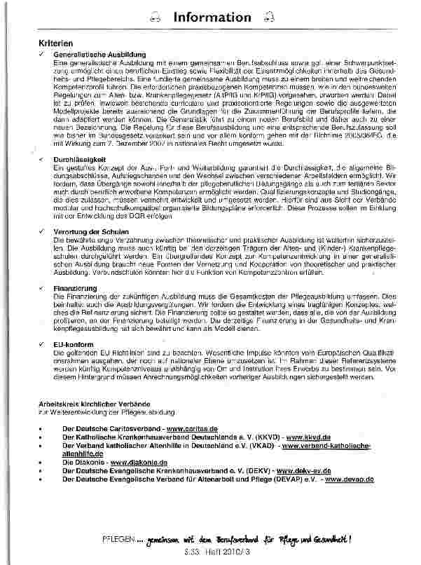 Vorschauseite 2: Kriterien für eine zukunftsweisende Pflegeausbildung