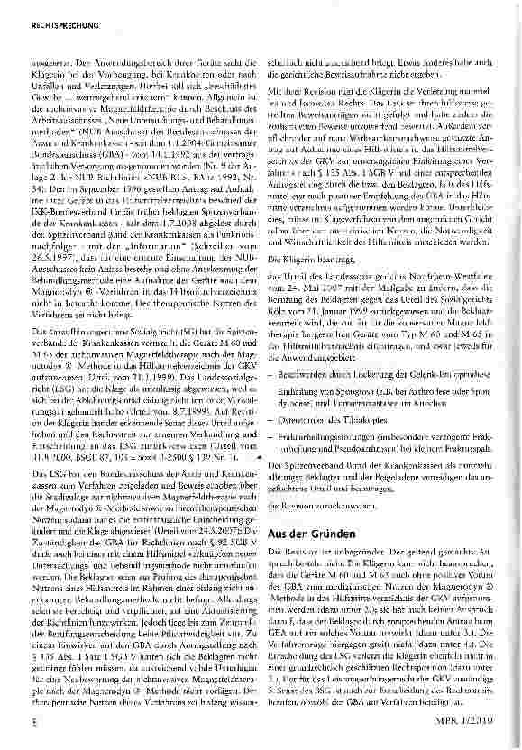 Vorschauseite 2: Der Anspruch auf Aufnahme eines Hilfsmittels in das Hilfsmittelverzeichnis - die Magnetodyn-Methode