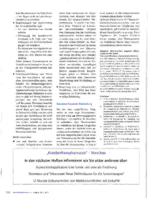 Vorschauseite 3: Krankenhausapotheker unterstützen Klinikärzte