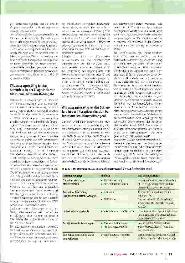 Vorschauseite 3: Relevanz des Stimmfeldes für Diagnostik und Therapieevaluation