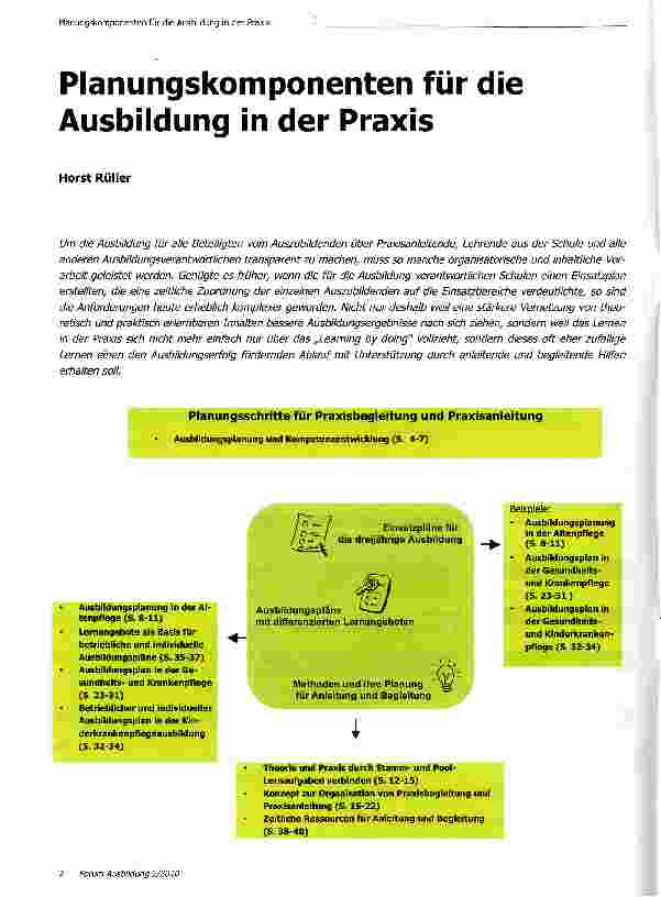 Vorschauseite 1: Planungskomponenten für die Ausbildung in der Praxis