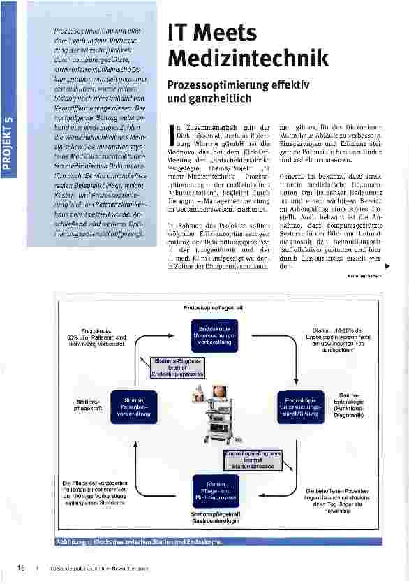 Vorschauseite 1: IT Meets Medizintechnik Prozessoptimierung effektiv und ganzheitlich