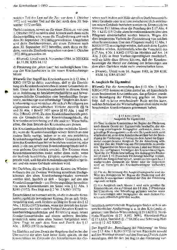 Vorschauseite 4: Das Krankenhaus in der Rechtssprechung des Bundesverwaltungsgerichts (VI)