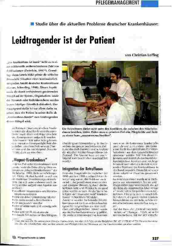 Vorschauseite 1: Leidtragender ist der Patient Studie über die aktuellen Probleme deutscher Krankenhäuser