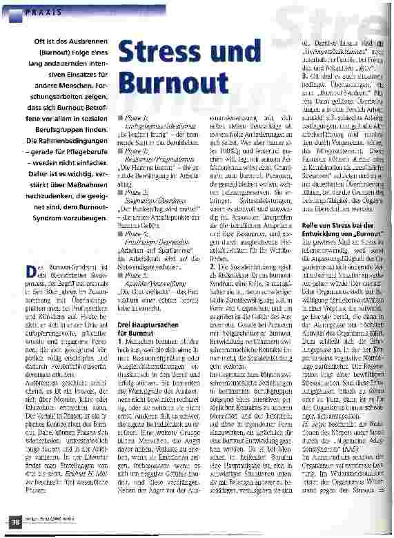 Vorschauseite 1: Stress und Burnout