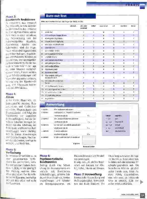 Vorschauseite 2: Stress und Burnout - Möglichkeiten der Prophylaxe 2. Teil