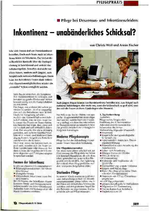 Vorschauseite 1: Inkontinenz - unabänderliches Schicksal?