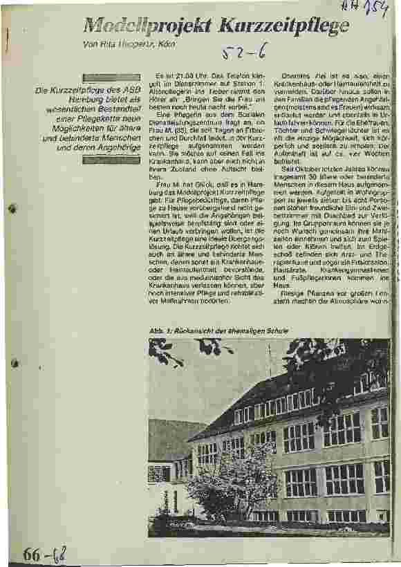 Vorschauseite 1: Modellprojekt Kurzzeitpflege