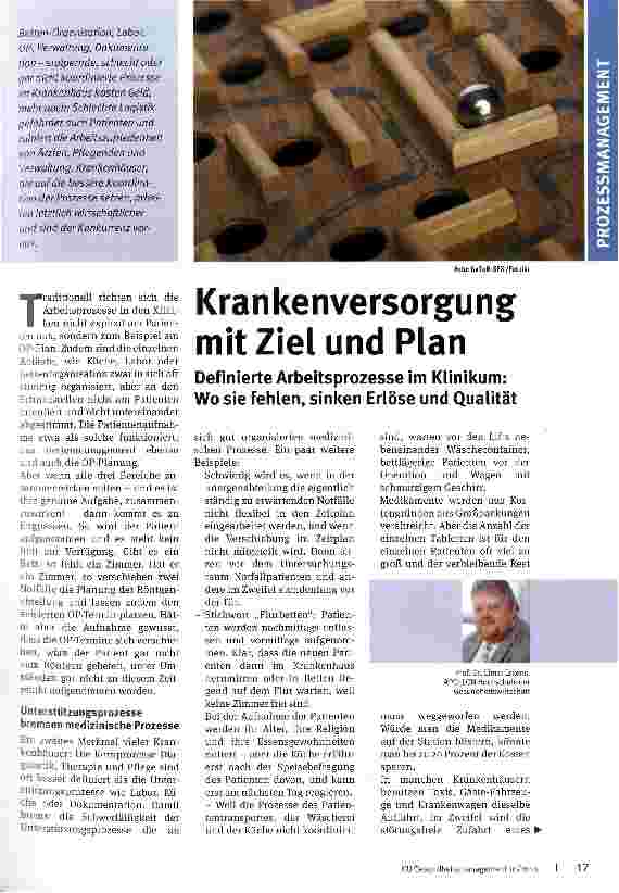 Vorschauseite 1: Krankenversorgung mit Ziel und Plan