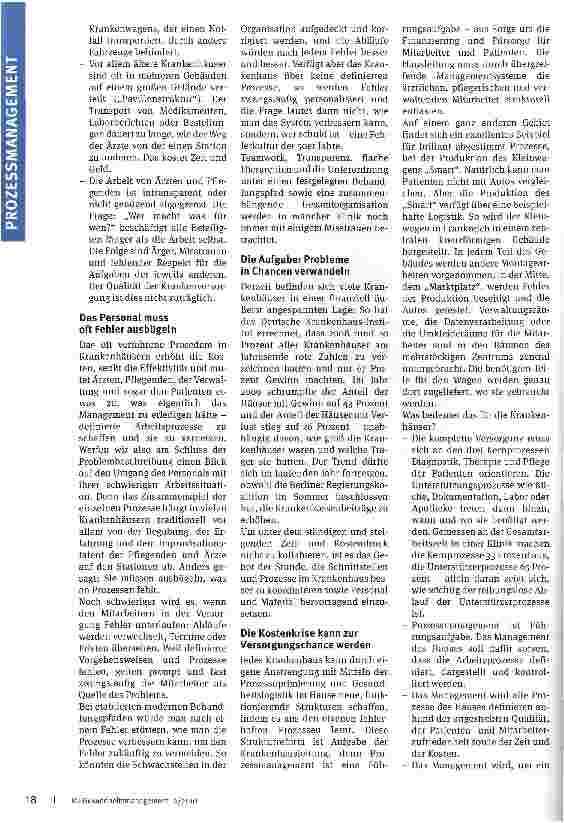 Vorschauseite 2: Krankenversorgung mit Ziel und Plan