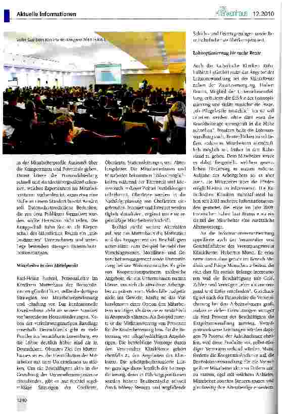 Vorschauseite 5: 6. Personalkongress der Krankenhäuser: Konzepte gegen den Ärztemangel