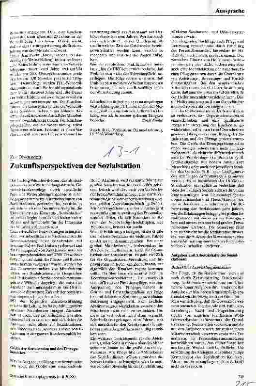 Vorschauseite 1: Zukunftsperspektiven der Sozialstation