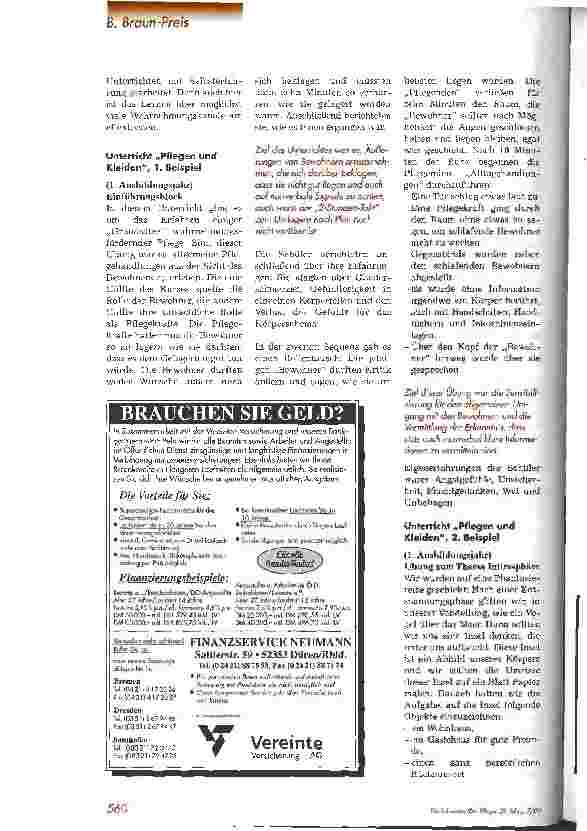 Vorschauseite 4: Welche Bedeutung hat die Körperwahrnehmung als Mittel zur Kommunikation? 4. Preis B. Braun-Preis 1999