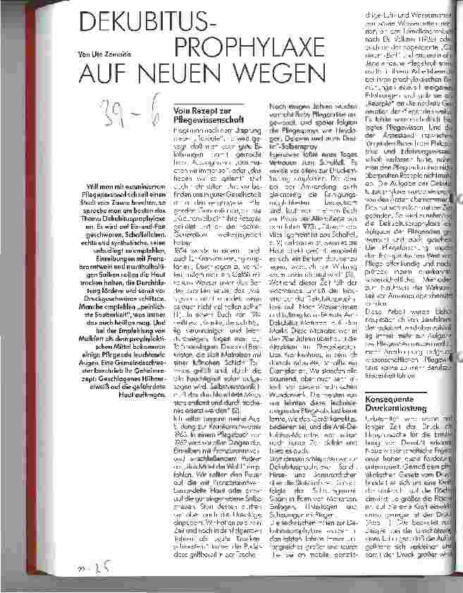 Vorschauseite 1: Dekubitusprophylaxe auf neuen Wegen