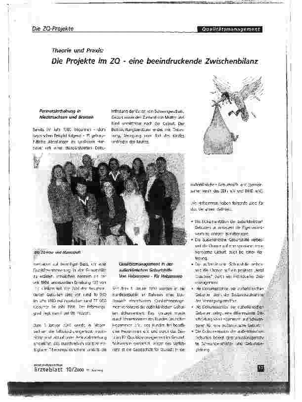 Vorschauseite 1: Theorie und Praxis: Die Projekte im ZQ - eine beeindruckende Zwischenbilanz