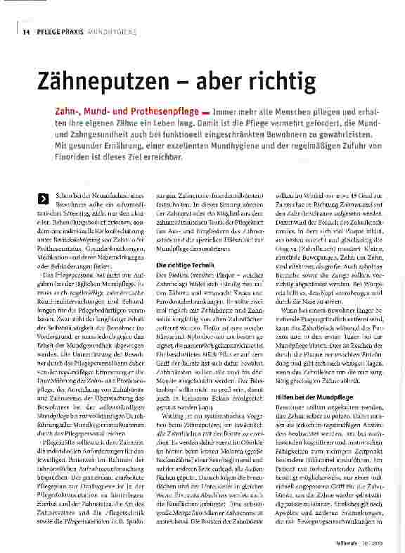 Vorschauseite 1: Zähneputzen - aber richtig