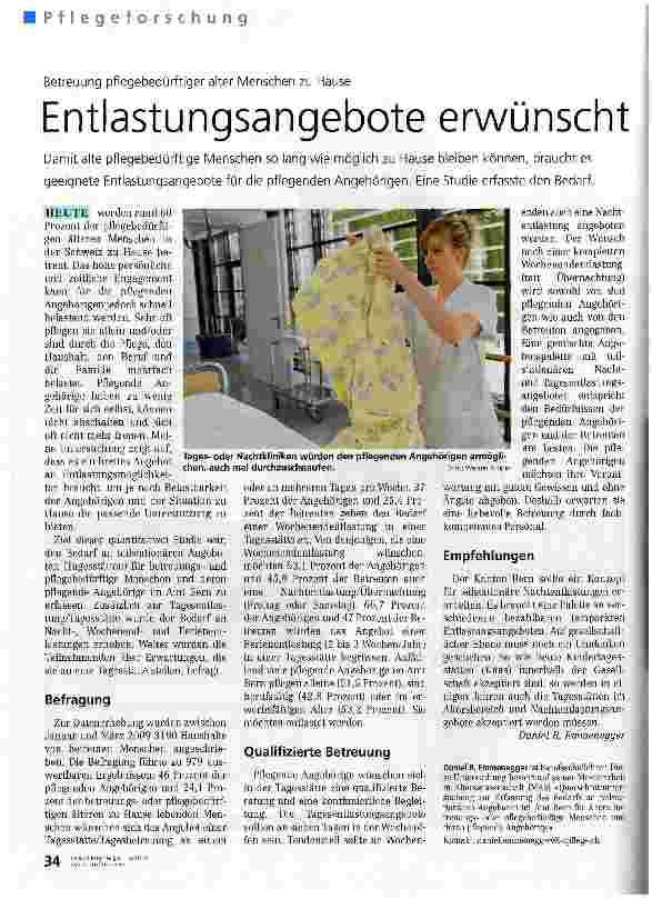 Vorschauseite 1: Entlastungsangebote erwünscht