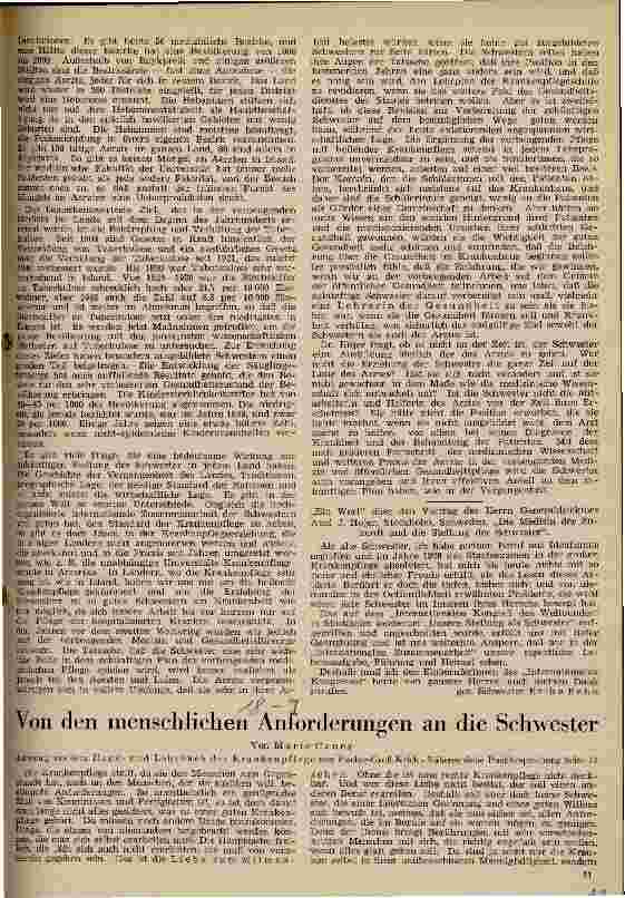 Vorschauseite 1: Von den menschlichen Anforderungen an die Schwester
