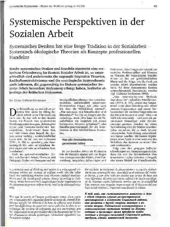 Vorschauseite 1: Systemische Perspektiven in der Sozialen Arbeit