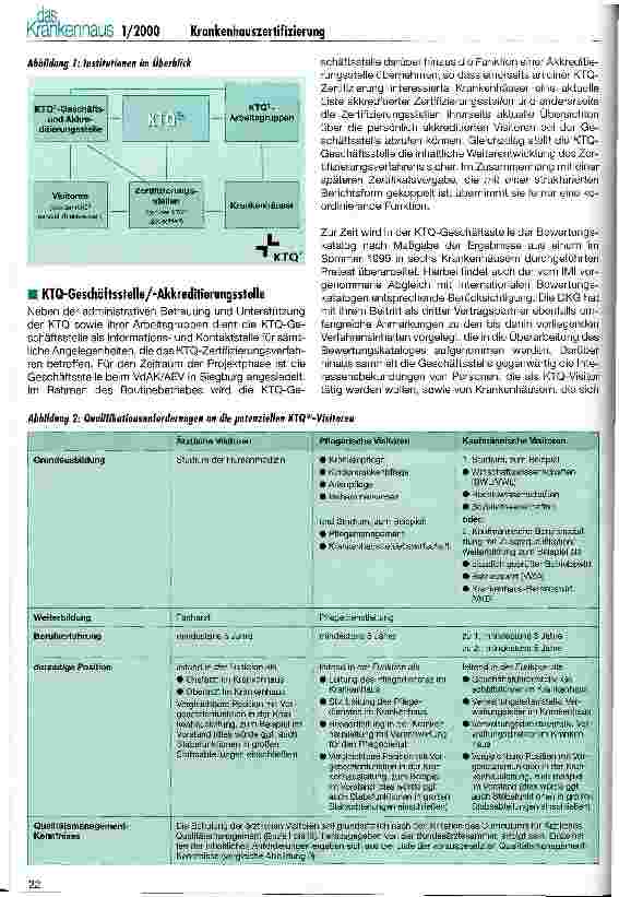 Vorschauseite 2: Krankenhauszertifizierung Strukturen und Abläufe aus Sicht der Kooperation für Transparenz und Qualität im Krankenhaus - KTQ