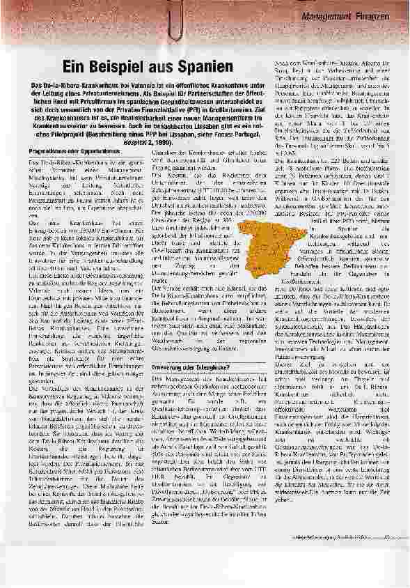 Vorschauseite 1: Ein Beispiel aus Spanien