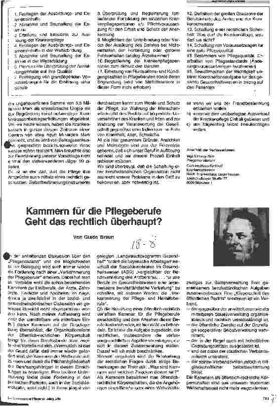 Vorschauseite 1: Kammern für die Pflegeberufe - Geht das rechtlich überhaupt?