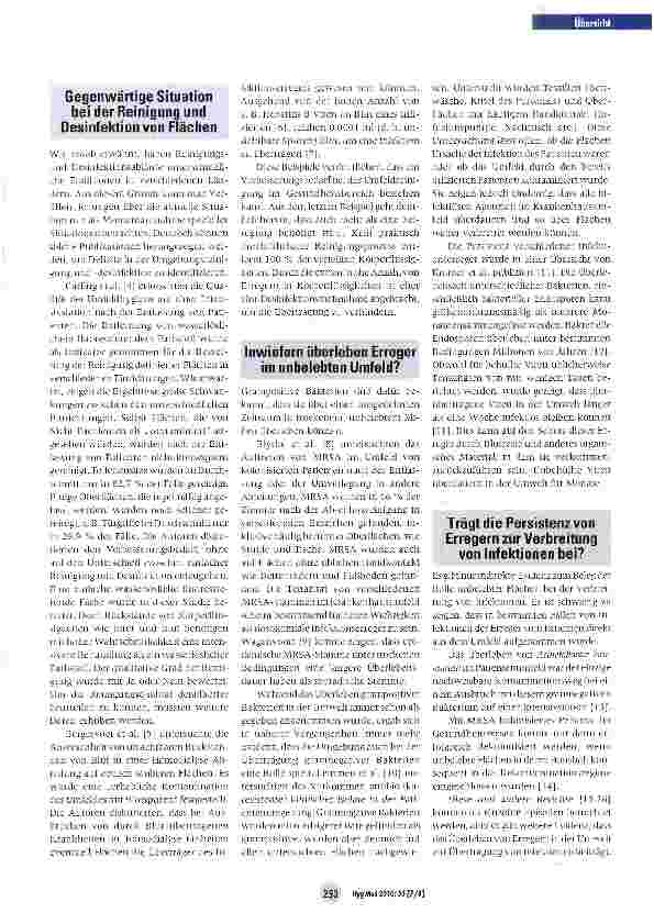Vorschauseite 2: Flächendesinfektion im Patientenumfeld - kann sie nosokomiale Infektionen verhindern?