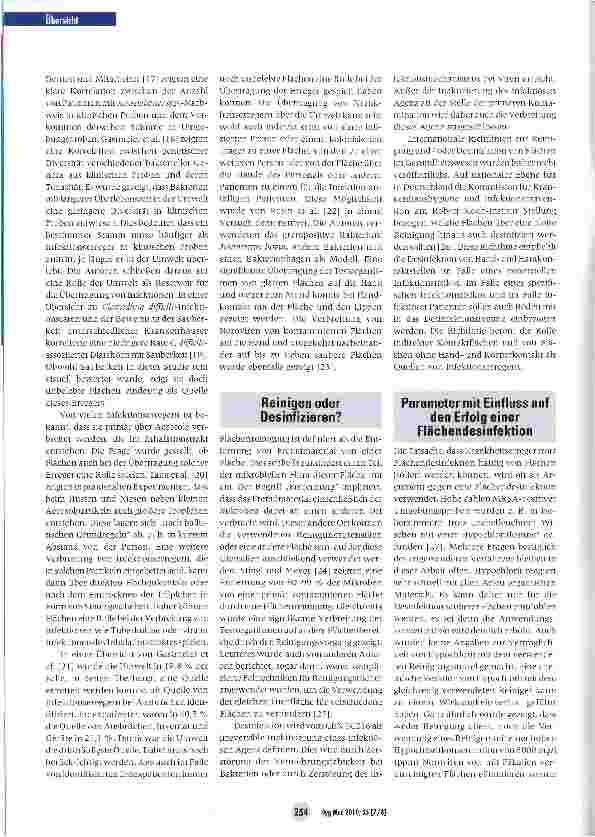 Vorschauseite 3: Flächendesinfektion im Patientenumfeld - kann sie nosokomiale Infektionen verhindern?
