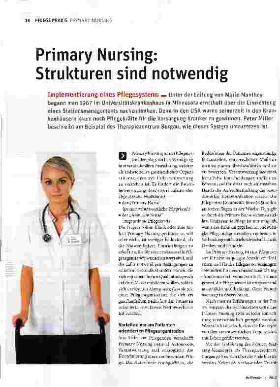 Vorschauseite 1: Primary Nursing: Strukturen sind notwendig