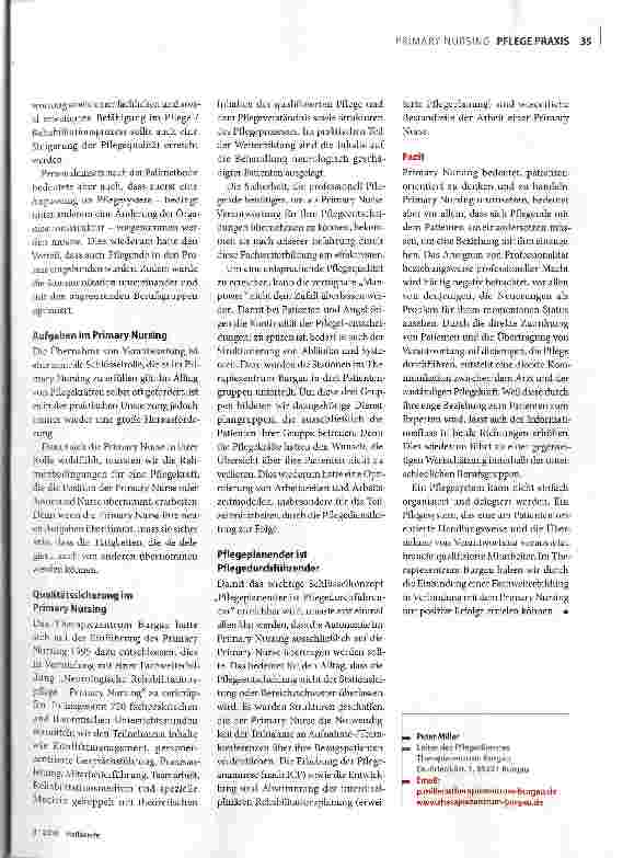 Vorschauseite 2: Primary Nursing: Strukturen sind notwendig