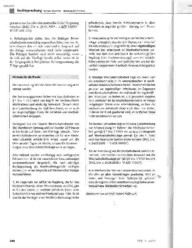 Vorschauseite 4: Durch Bereitschaftsdienste wird eine Wechselschichtarbeit unterbrochen
