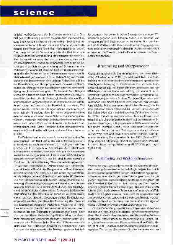 Vorschauseite 2: Studien-Überblick Teil IV Krafttraining in der PT