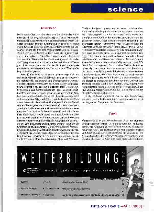Vorschauseite 5: Studien-Überblick Teil IV Krafttraining in der PT