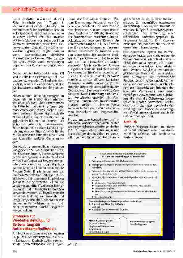 Vorschauseite 6: Krankenhaus-assoziierte MRSA - Ein aktueller internationaler Studienüberblick über praktizierte Infektionskontrollmaßnahmen (Teil 2)*