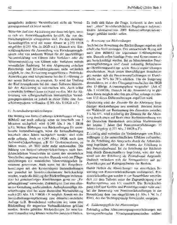 Vorschauseite 3: Das Bilanzrechtsmodernisierungsgesetz BilMoG — Neue handelsrechtliche Rechnungslegungsvorschriften für Kapitalgesellschaften und andere Pflegeeinrichtungen