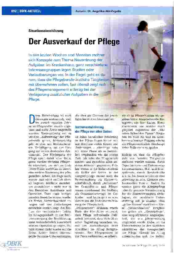 Vorschauseite 1: Der Ausverkauf der Pflege