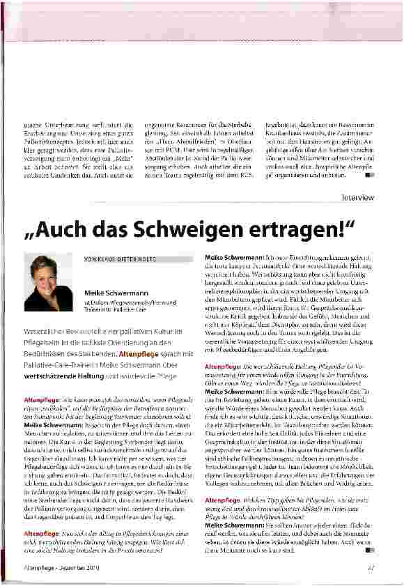 Vorschauseite 1: Auch das Schweigen ertragen