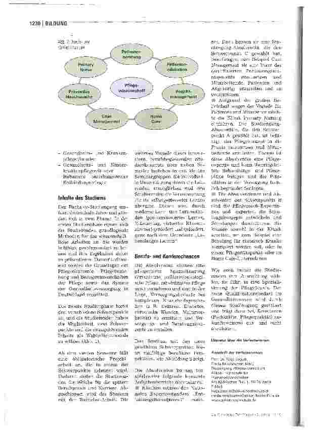 Vorschauseite 3: Primary Nursing als Studienschwerpunkt