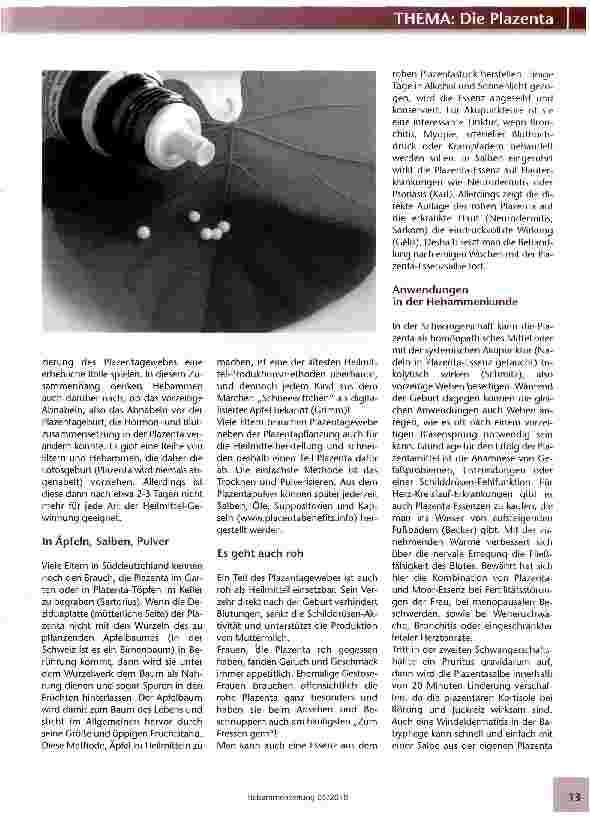 Vorschauseite 3: Plazentaheilmittel Tradition und Vielfalt