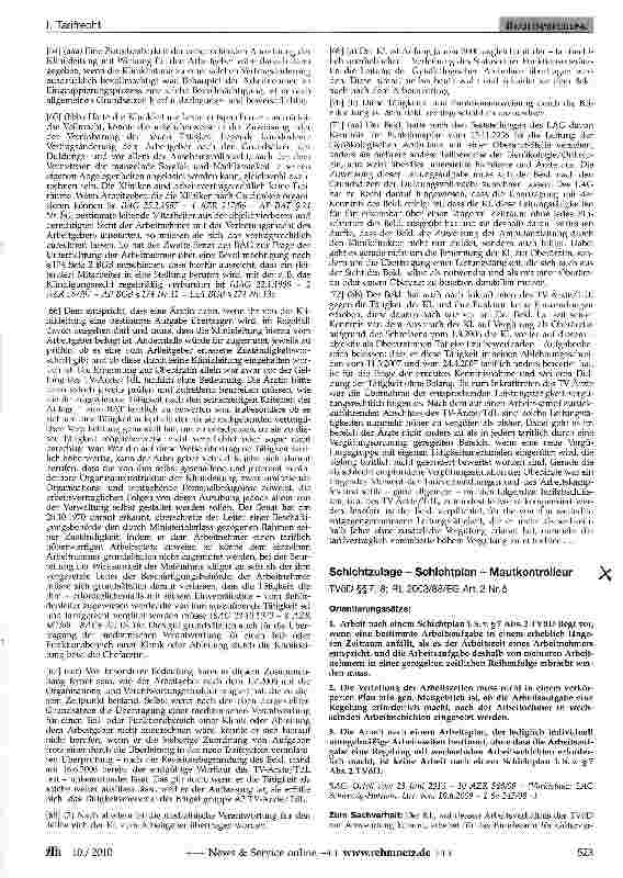 Vorschauseite 1: Schichtzulage - Schichtplan - Mautkontrolleur