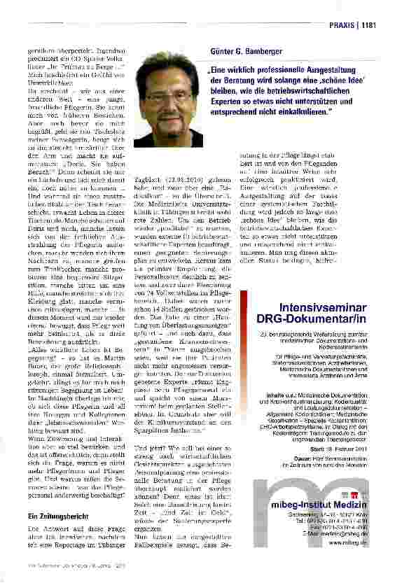 Vorschauseite 2: Beratungsgespräche in der Pflege Rückblick und Ausblick